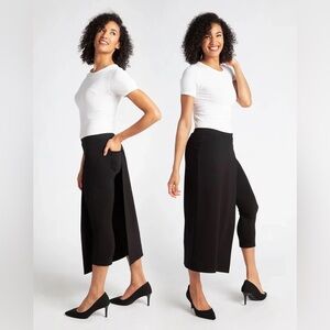 Betabrand Black Sassiest Skirt Pants Combo 4-Way Stretch Office Size M